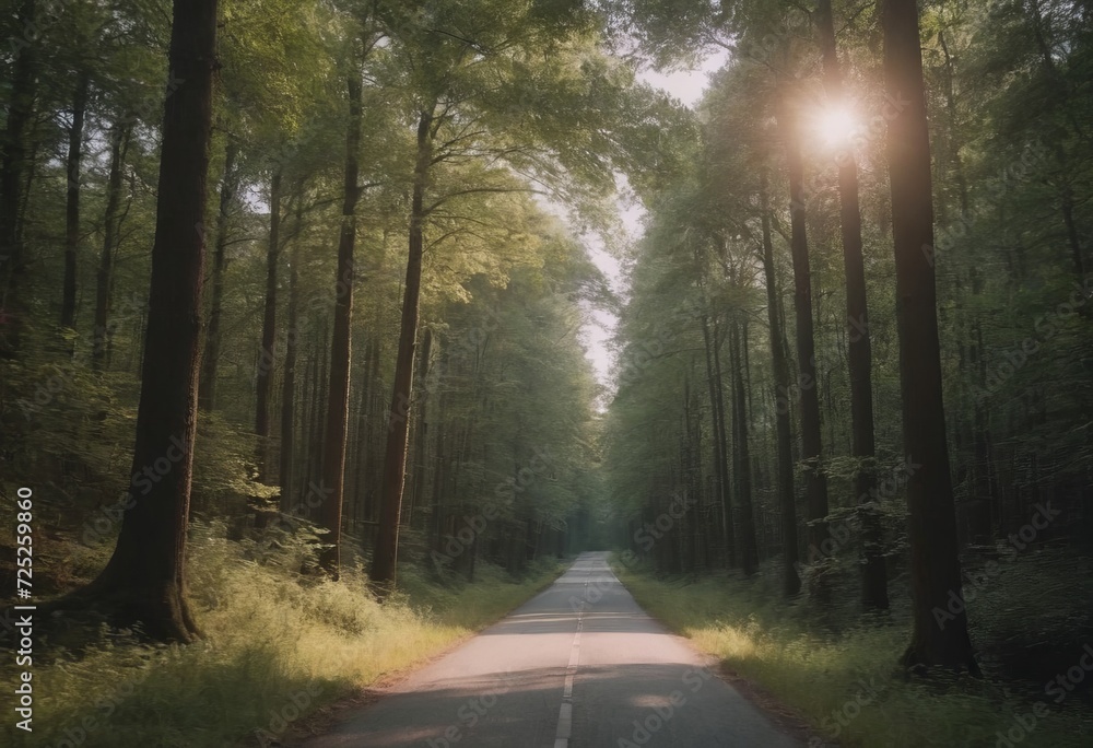 Fototapeta premium Beautiful tree lined road in the Tunnel of Trees on a drive through Emmet County from Harbor Springs