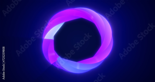 Abstract purple energy magic bright glowing spinning ring of lines, background