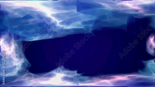 Fototapeta Naklejka Na Ścianę i Meble -  Blue purple energy magic frame made of futuristic waves and lines of liquid plasma smoke particles. Abstract background
