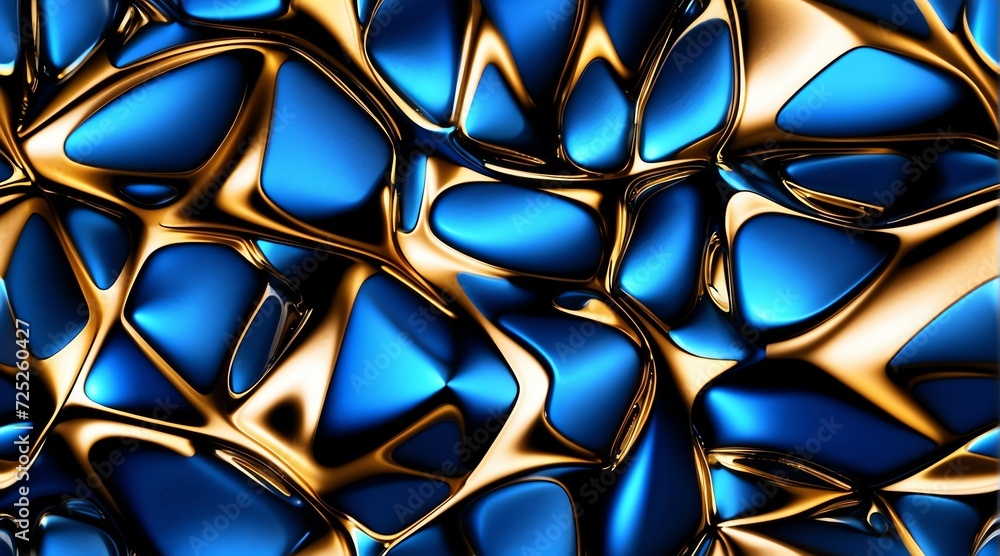 Blue metallic foil seamless background texture from Generative AI Blue metallic foil seamless background texture from Generative AI