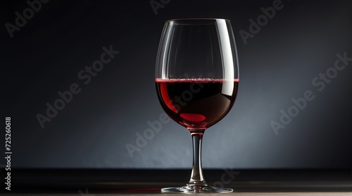 A glass of red wine on plain black background from Generative AI