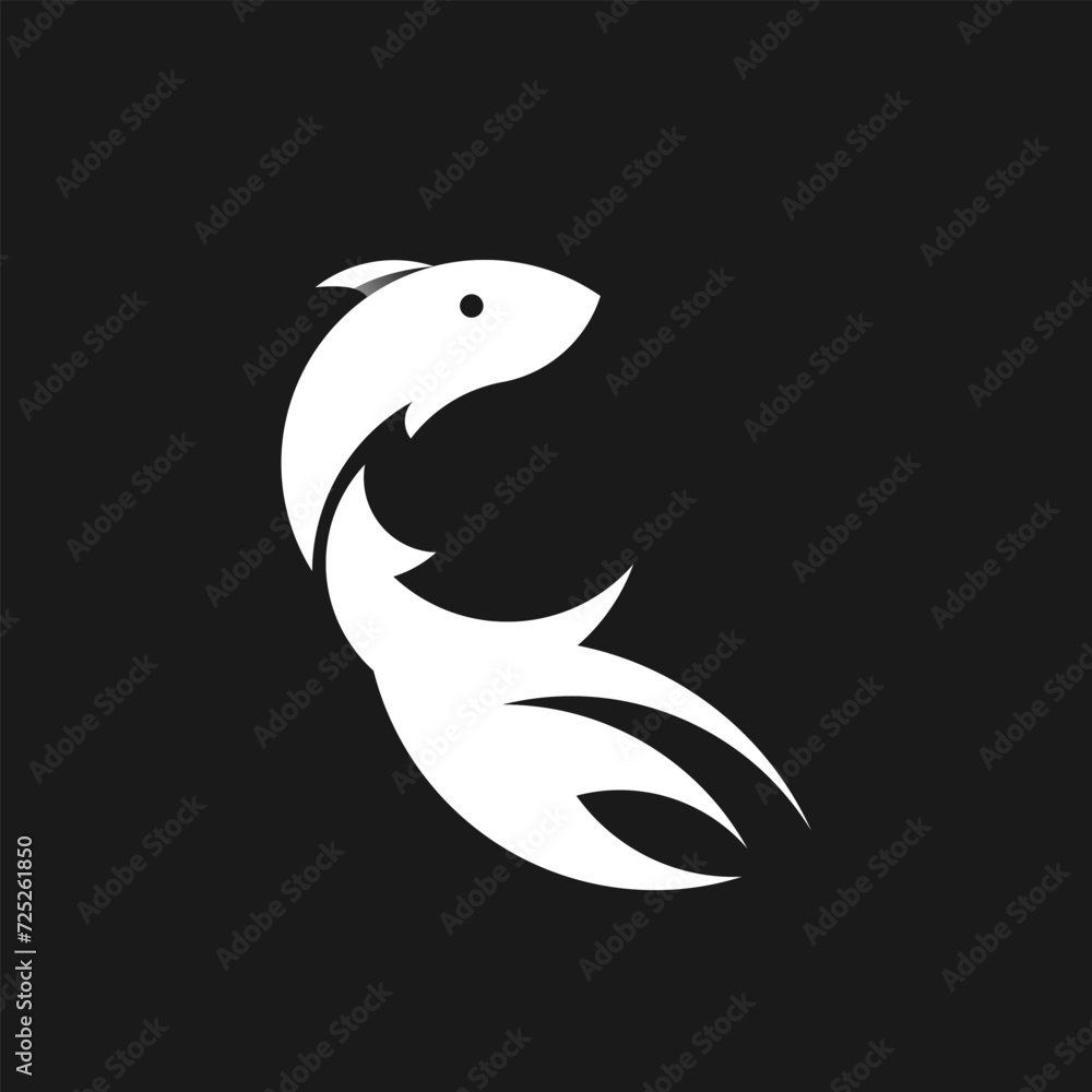 Fish colorful gradient design black white Fish colorful gradient design black white