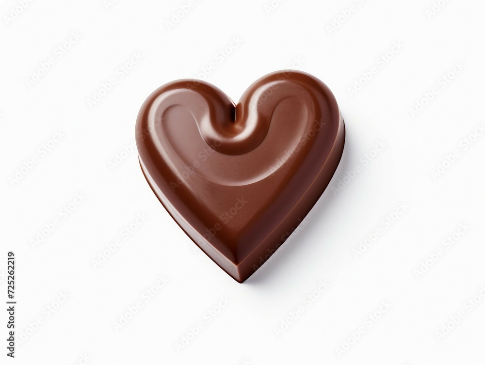 Chocolate heart shape isolated on white background, clipping path included. Chocolate heart shape isolated on white background, clipping path included.