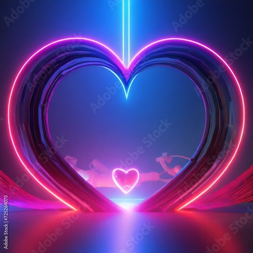 Heart in the Night Disco Blue Night for Valentine
