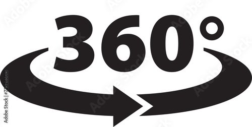 360 degree rotate icon. 360 degree vector design.