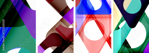 Abstract background set featuring captivating triangles. Harmonious blend of geometry and style, these designs bring modern flair