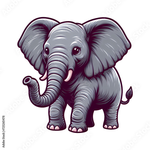Elephant animal in cartoon illustration