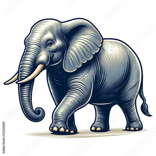 Elephant in cartoon illustration