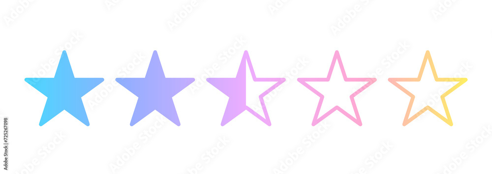 Obraz premium 虹色のグラデーション｜2.5星マーク