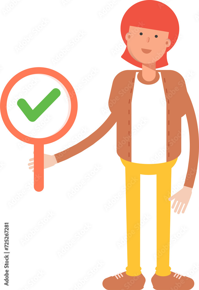 Hippie Man Character Showing Check Mark
Hippie Man Character Showing Check Mark