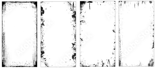 Vector grunge frames. Distress border frames. Grunge frame set. Vector illustration.