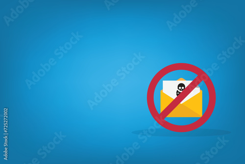 Spamming mailbox icon. Email hacking and spam warning symbol. EPS10 Vector Illustration.	