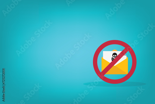 Spamming mailbox icon. Email hacking and spam warning symbol. EPS10 Vector Illustration.	