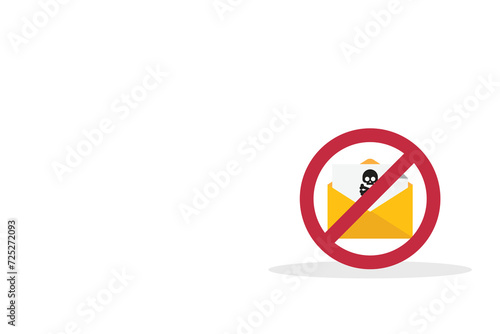 Spamming mailbox icon. Email hacking and spam warning symbol. EPS10 Vector Illustration.	