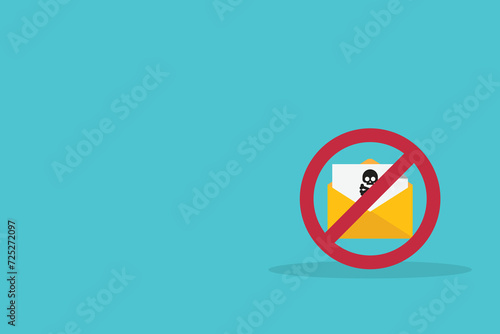 Spamming mailbox icon. Email hacking and spam warning symbol. EPS10 Vector Illustration.	