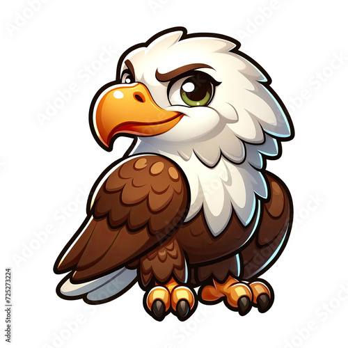 Cute Eagle Cartoon. Bird Clipart
