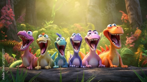 Dinosaur's is singing with cinematic lighting. © trustmastertx
