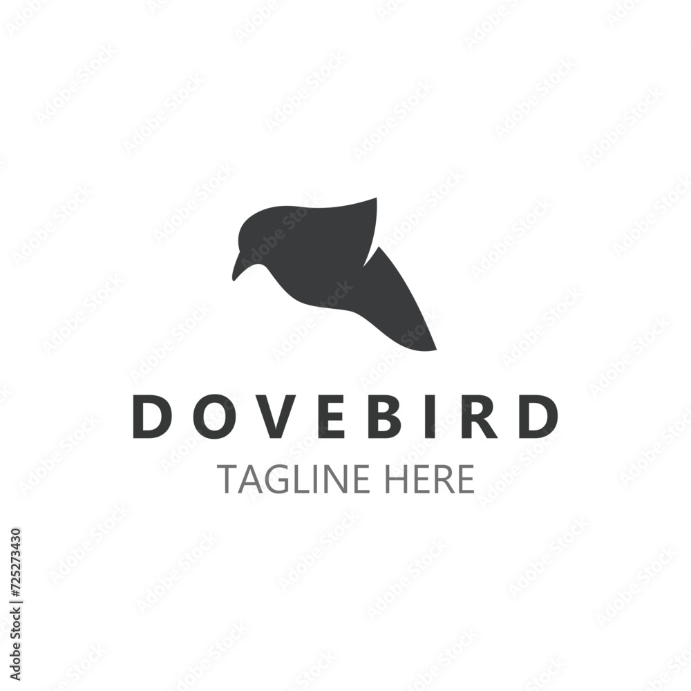 Naklejka premium Dove bird elegant flying logo design Nature Wildlife Label style vintage image