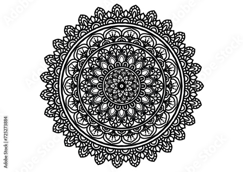 Flower mandala decorative element vintage oriental pattern Vector illustration Islam, Arabian, Indian, Moroccan, Spanish, Turkish, Pakistani, Chinese, mystical, Ottoman patterns, coloring book page. 