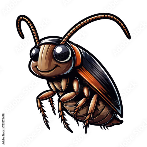Cheerful Cockroach Cartoon Clipart