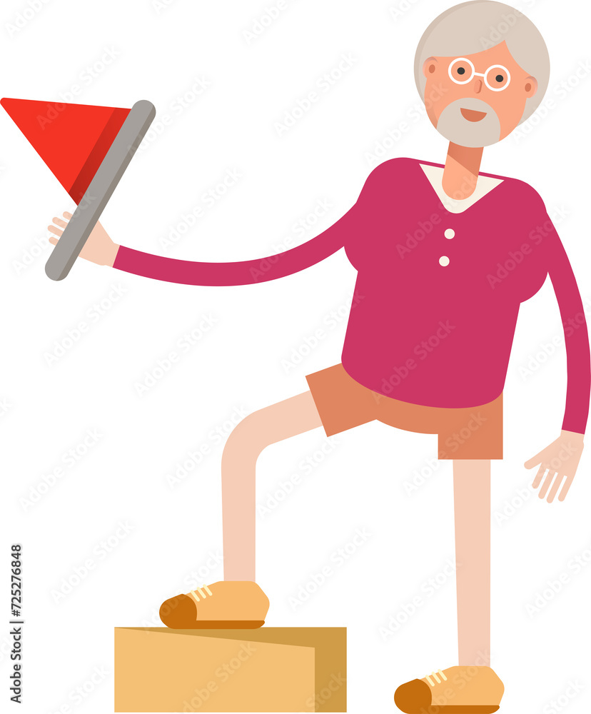 Old Man Character Holding Flag
Old Man Character Holding Flag