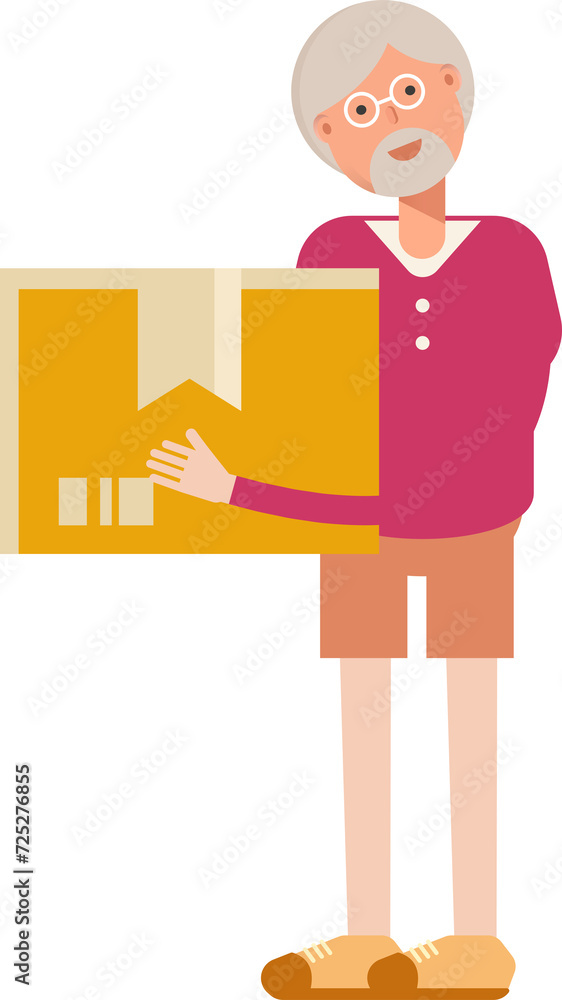 Old Man Character Holding Box
Old Man Character Holding Box