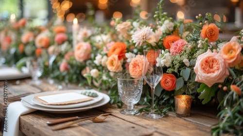 Wedding Reception Table Setting Generative AI