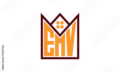 EMV initial letter real estate builders logo design vector. construction ,housing, home marker, property, building, apartment, flat, compartment, business, corporate, house rent, rental, commercial