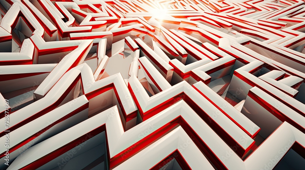 Fototapeta premium Dynamic zigzag lines and arrows create a sense of movement.