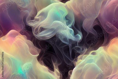 Seamless Iridescent Smoke Pattern Abstract