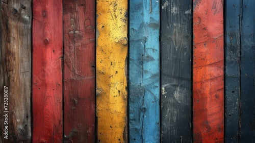 Grungy Colorful Wood Background Generative AI