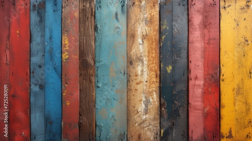 Grungy Colorful Wood Background Generative AI