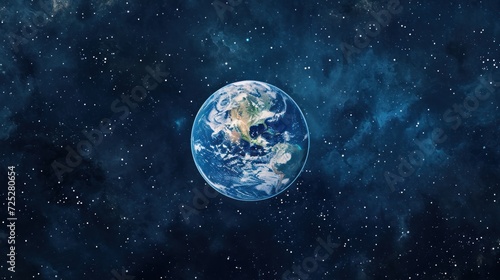  a picture of the earth in the middle of the night sky with stars on the outer part of the image.