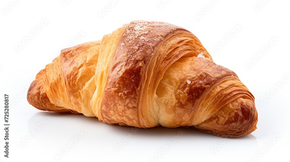 Photo of delicious croissant on the white background