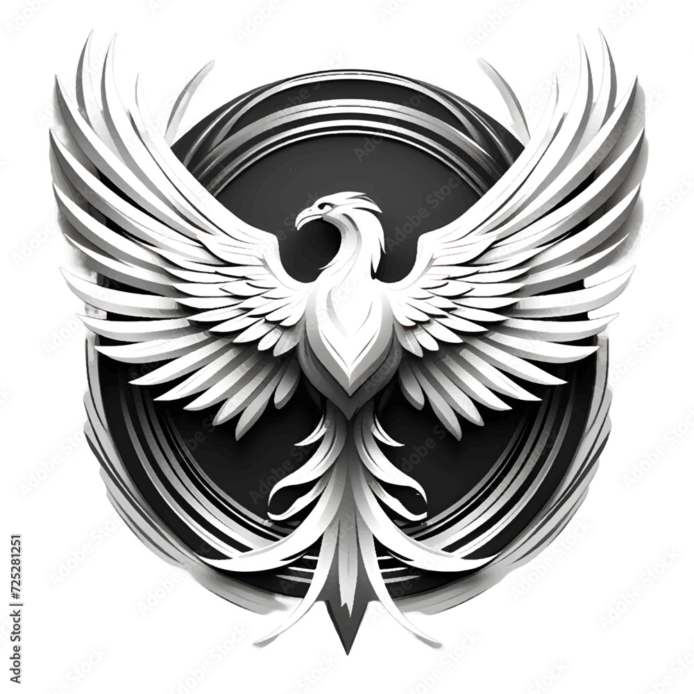 Obraz premium phoenix logo design in monochrome style