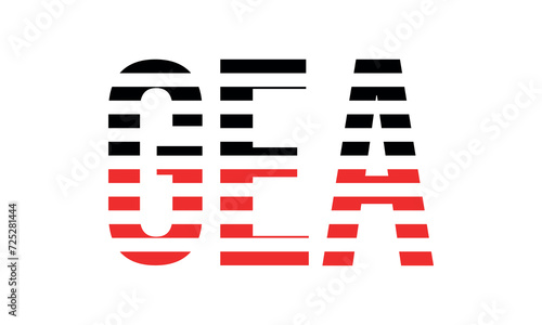 GEA three initial letter iconic line negative space minimal logo design vector template. monogram, abstract, wordmark, business, typography, minimalist, brand, company, flat, modern, unique, simple