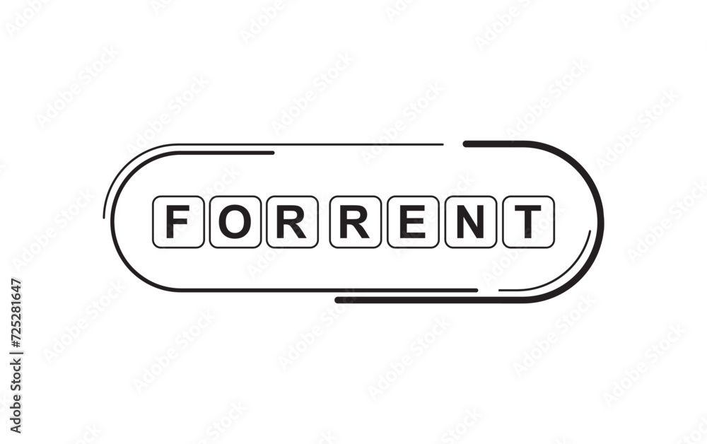 for rent sign on white background