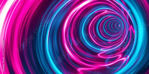 Swirling vortex of neon pinks and blues  creating an abstract tunnel effect with a hypnotic  psychedelic quality