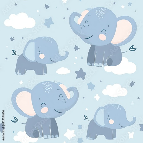 cute elephant seamless pattern
