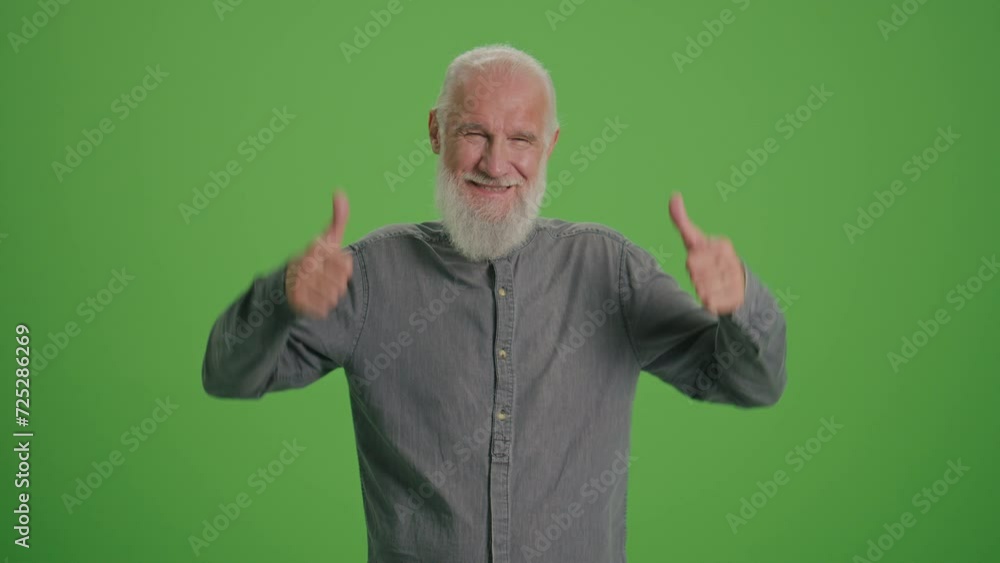Green Screen. A Smiling Old Man With a Gray Beard Shows Two Thumps Up. Financial Planning for the Elderly. Pension Provision. Travel Health and Safety for the Elderly. Green Screen. A Smiling Old Man With a Gray Beard Shows Two Thumps Up. Financial Planning for the Elderly. Pension Provision. Travel Health and Safety for the Elderly.