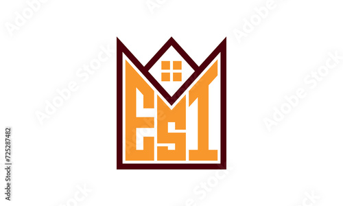 ESI initial letter real estate builders logo design vector. construction ,housing, home marker, property, building, apartment, flat, compartment, business, corporate, house rent, rental, commercial