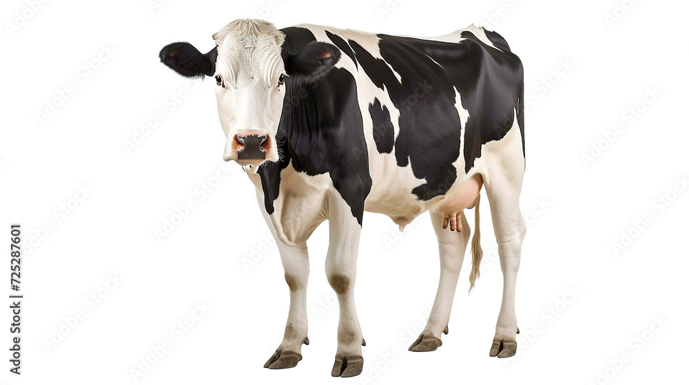 a cow on a transparent background - obrazy, fototapety, plakaty 