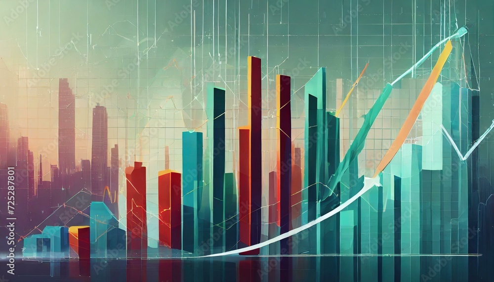 market graph, business graph showing growth, Ai Generate market graph, business graph showing growth, Ai Generate