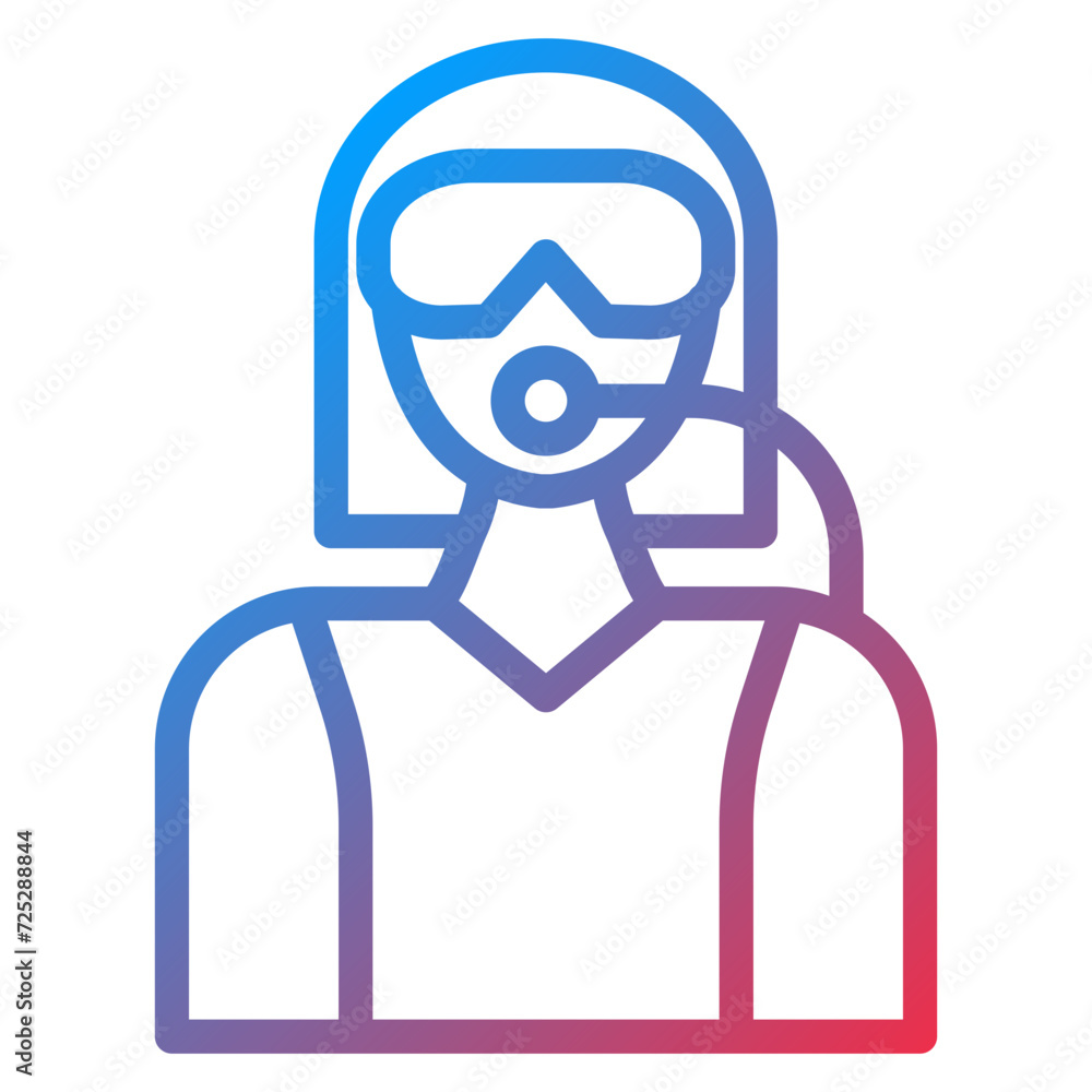 Diver Female Icon Style Diver Female Icon Style