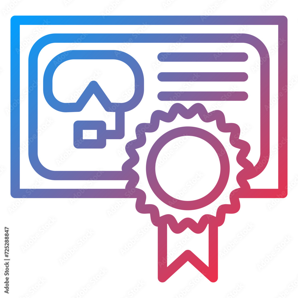 Diving Certificate Icon Style Diving Certificate Icon Style