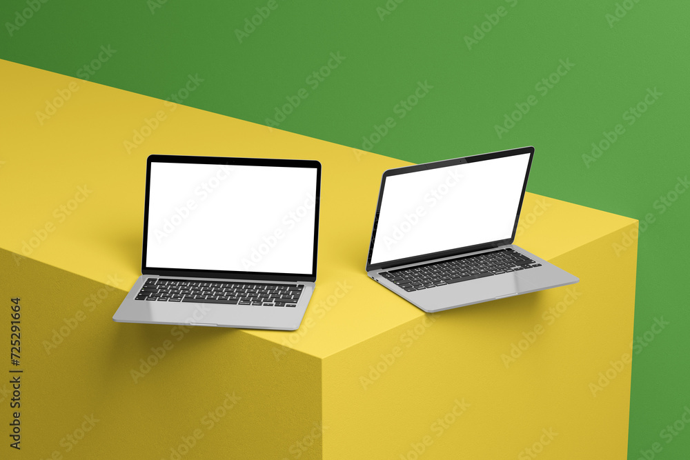 minimalist laptop mockup with white screen minimalist laptop mockup with white screen