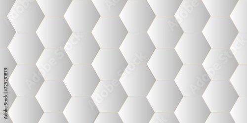 Fototapeta Naklejka Na Ścianę i Meble -  Abstract white background with hexagons pattern. White abstract vector wallpaper with hexagon grid. technology Futuristic honeycomb mosaic white background.	
