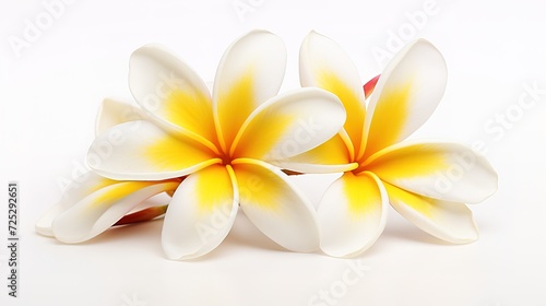 Plumeria flower or temple flower on white background,generative ai photo