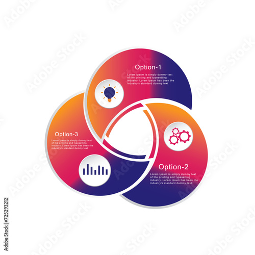 3 overlapping vector infographic 