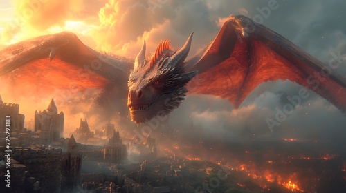 dragon soaring through a mystical sky © Sagar